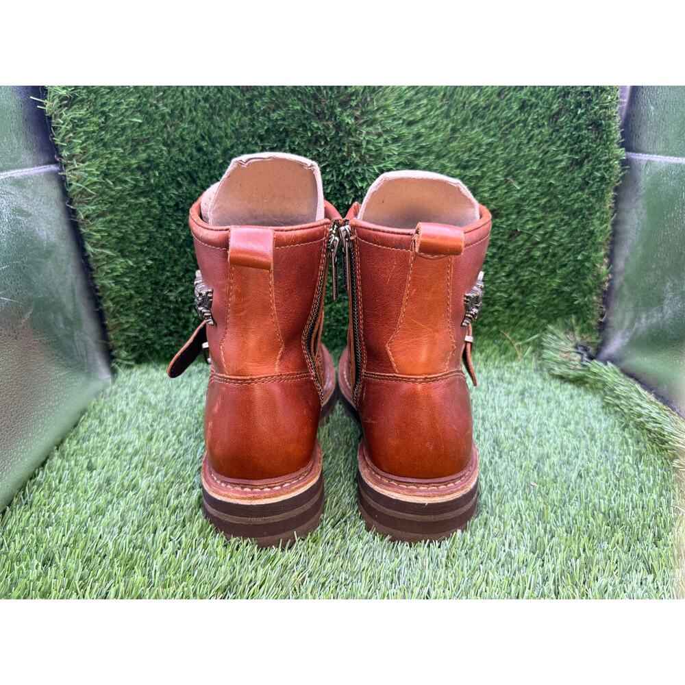 Harley-Davidson Combat Boot Women's 8.5 Brown Leather Biker Motorcycle Workwear - Picture 6 of 14